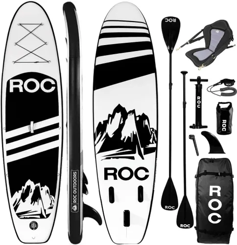 Miniatura 10 de Roc Tabla de remo inflable con accesorios de tabla de remo de SUP de alta calidad, diseño amplio y estable, cubierta antideslizante y cómoda