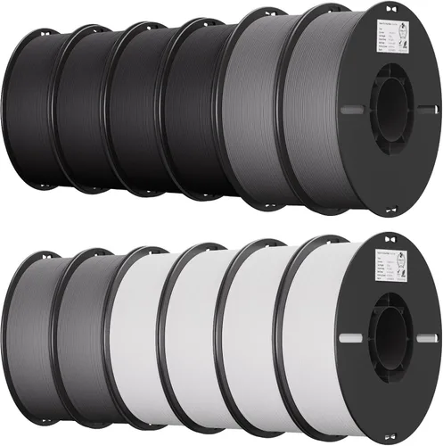 Miniatura 17 de Creality Filamento PLA+ Negro 1.75mm, filamento para impresora 3D de alta resistencia y sin enredos, embalaje al vacío, filamento para impresión 3D