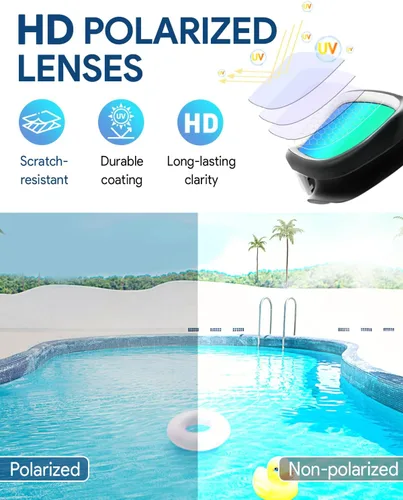 Miniatura 2 de Swim Goggles, Polarized Adult Swimming Goggles Bungee Strap No Hair Pulling Anti-fog Pool Goggles for Men Women