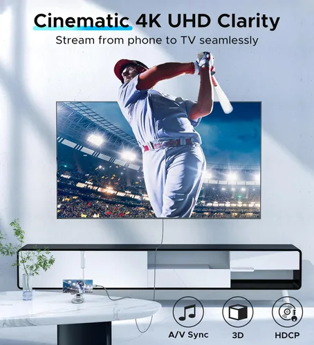 Miniatura 2 de Cable USB C a HDMI 4K, WARRKY [trenzado, de alta velocidad] Thunderbolt 3 a HDMI adaptador compatible para iPad nuevo, MacBook Pro/Air, iMac, Galaxy