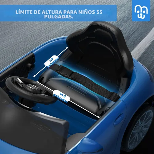 Miniatura 8 de MINIATURE MOTORS - Auto eléctrico con licencia de 12 V con control remoto, automóvil para niños con Bluetooth, reproductor de música USB, velocidad