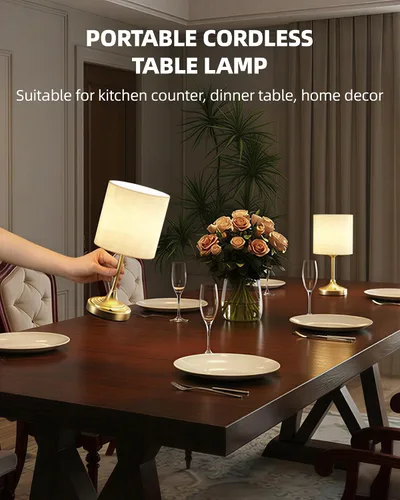 Miniatura 5 de Lámpara operada por pilas, 8000mAh, regulable, luz ambiental, 2700K, control táctil, portátil, pequeña, LED, inalámbrica, recargable, sin cables