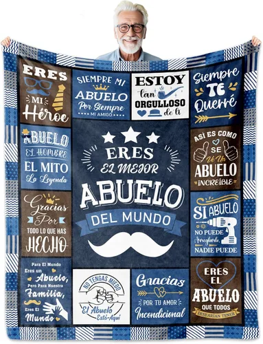 Regalos para Abuelo en español, Regalo para Abuelo Manta Throw 60"x50", El Mejor Abuelo Del Mundo, Regalos para Abuelito, Regalos para Abuelito Día
