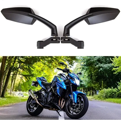 Espejos retrovisores universales negros para motocicleta con 0.394 in y 0.315 in compatibles con Honda Grom Yamaha Kawasaki y más