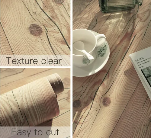 Miniatura 2 de EeeComing Papel tapiz de madera envejecida, papel de contacto de madera para pegar y despegar, papel tapiz extraíble con aspecto de madera, papel