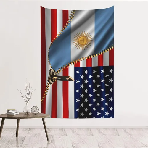 Miniatura 15 de Tapiz de bandera estadounidense y bandera cubana de Cuba, 60 x 40 pulgadas, divertido tapiz estético, arte de pared para dormitorio, sala de estar
