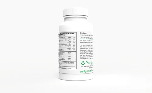 Miniatura 3 de Wellgenix Purvana Suplemento para la piel y las uñas – 2500 mcg de biotina cápsulas blandas con MSM y complejo B – Soporte diario de belleza