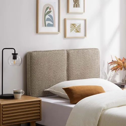 Miniatura 9 de Modway Lindee - Cabecero tapizado tamaño individual con tela de boucle pizarra, cabecero estilo almohada para habitación de niños o dormitorio