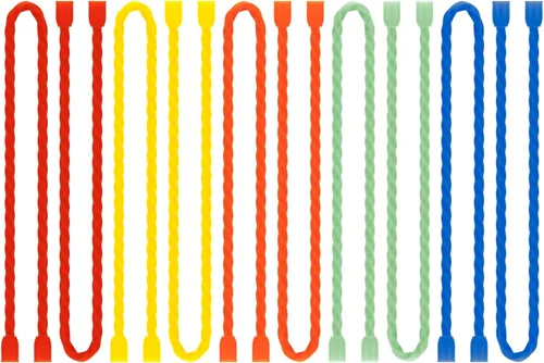 Miniatura 11 de 20 bridas de silicona para cables, reutilizables, de goma, flexibles, con núcleo de acero, para agrupar y sostener, ataduras multiusos