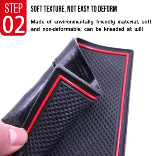 Miniatura 4 de Great-luck Accesorios para el interior del automóvil, tapete de almacenamiento para puerta, tapete para portavasos, tapete antideslizante a prueba