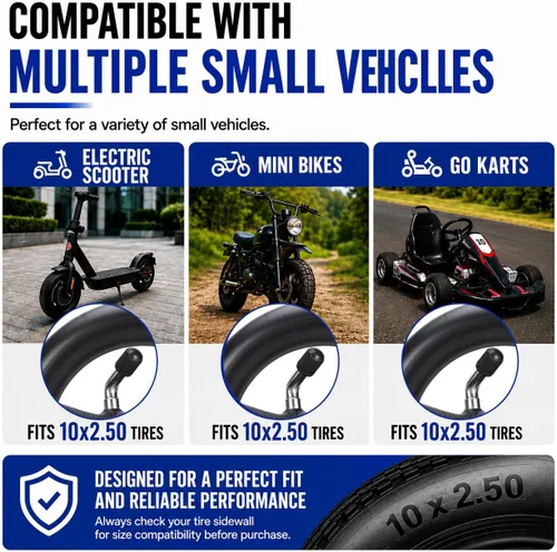 Miniatura 6 de Paquete de 2 tubos interiores de 10 x 2.50 pulgadas más gruesos para scooters eléctricos y mini bicicletas