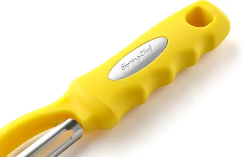 Miniatura 9 de Spring Chef Pelador de patatas giratorio de alta calidad para cocina, pelador de frutas de acero inoxidable con mango de agarre suave, perfecto
