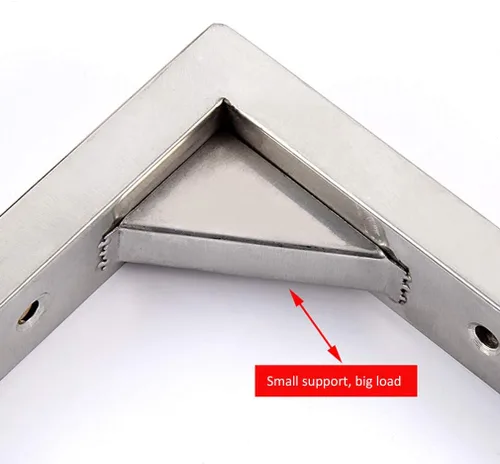 Miniatura 3 de Soportes triangulares de acero inoxidable para encimera de mármol grueso, 2 estilos, juego de 2 estantes de mesa de oficina resistentes para mesa