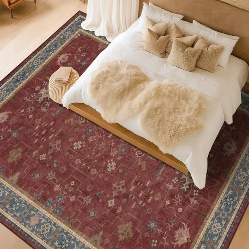 Miniatura 14 de Alfombra Boho Negra para Sala de Estar - Alfombra de Área Lavable de 10x14 Pies, Alfombras de Comedor para Debajo de la Mesa, Alfombra Suave de Pelo