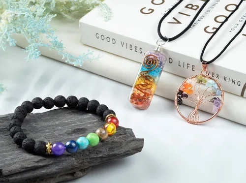 Miniatura 2 de Crocon® Árbol de la vida de cristal de cornalina con pulsera y 2 colgantes, decoración de árbol de gemas de Feng Shui, cristales curativos, regalos