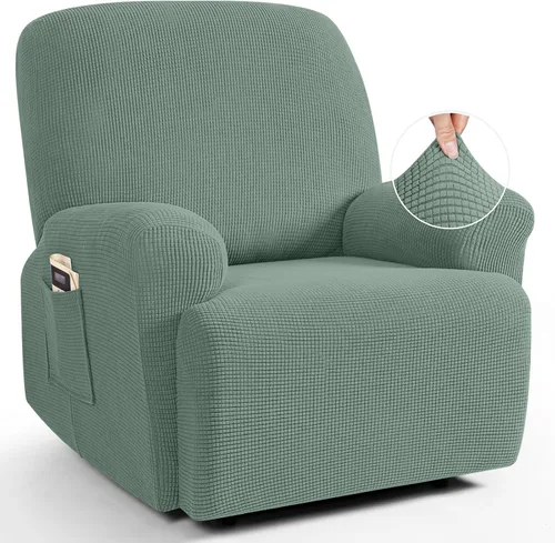 Miniatura 22 de TAOCOCO Funda reclinable de 4 piezas, funda elástica para sofá reclinable de 4 piezas, funda reclinable con 1 asiento, protector suave, fundas
