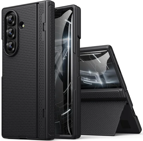 BXYJY Funda para Samsung Galaxy Z Fold 7 con soporte, protector de pantalla frontal, protección de bisagra, delgada y resistente, cubierta dura de