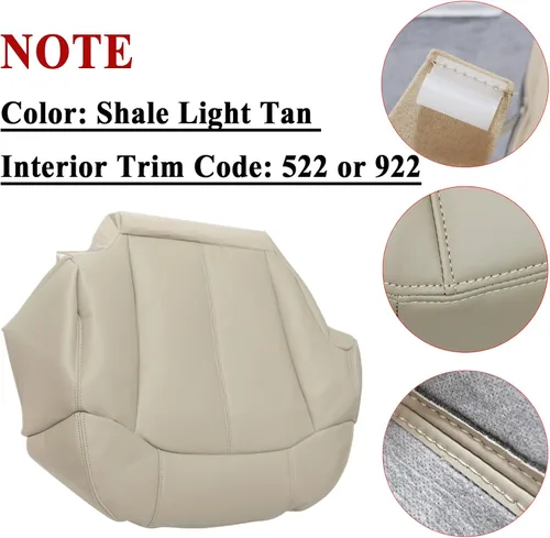 Miniatura 3 de NLQR Fundas de repuesto para asiento inferior del conductor y del pasajero, color marrón claro, compatible con Chevy Tahoe Suburban 1999 2000 2001
