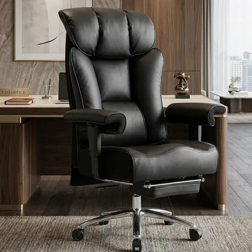 Miniatura 13 de Efomao Silla de oficina ejecutiva, silla de computadora acolchada suave con reposapiés, sillas de escritorio de tela para oficina en casa, sillas