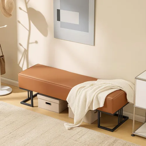 Miniatura 2 de OmySalon Asiento de banco para sala de espera, piel sintética, silla de recepción de 55.1 pulgadas, muebles de vestíbulo para sala de conferencias
