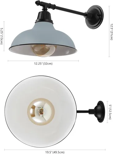 Miniatura 5 de JONATHAN Y JYL7615K Wallace - Lámpara de 12.25 pulgadas, 1 luz de granja industrial para interiores y exteriores, con brazo victoriano, patio