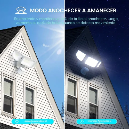 Miniatura 6 de Abovizo Luces de seguridad LED de 85 W con sensor de movimiento para exteriores, 8500 lm de atardecer al amanecer, IP65 impermeable, 6500 K, luz