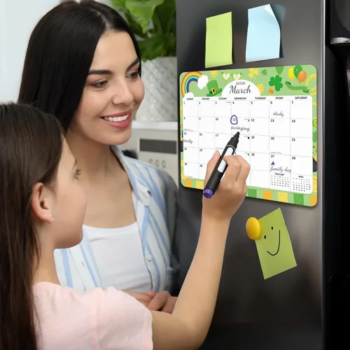 Miniatura 3 de Calendario magnético 2026 para refrigerador de 18 meses, 8 x 10 pulgadas, calendario mensual de pared de refrigerador de julio de 2025 a diciembre