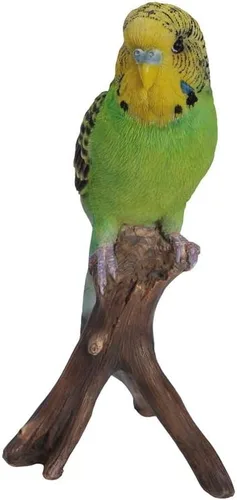 Miniatura 2 de Hi-Line Gift Ltd Budgie en la rama estatua, verde