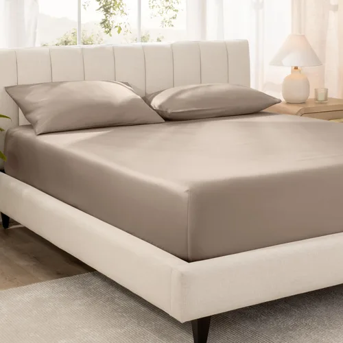 Miniatura 10 de Bare Home Sábana Bajera Ajustable de Satén de Algodón 100% Orgánico - 400 Hilos - Tejido de Satén Suave - Transpirable y Refrescante - Lujo de Hotel