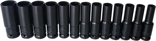 Miniatura 2 de Juego de llaves de vaso de impacto profundo de 1/2 pulgada, juego de llaves de trinquete de 6 puntos, 0.315 in - 0.945 in y 1/2 pulgadas (14 piezas)