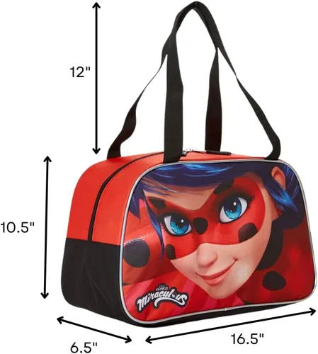Miniatura 2 de Miraculous Ladybug - Bolsa de lona para baile, viajes, deportes o gimnasia, Multi