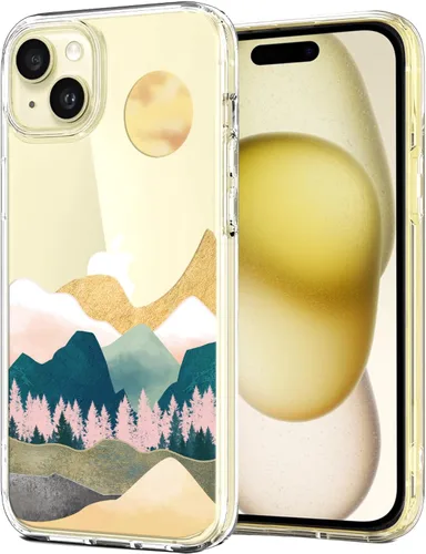 Miniatura 10 de Unov for iPhone 15 Case, Clear with Design, Slim Fit Good Grip, Embossed Phone Case, Shockproof Protective Cover, Raised Camera Protection, Soft