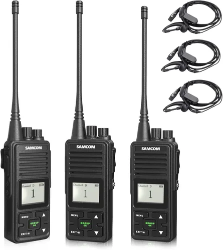Miniatura 9 de SAMCOM FPCN10A - Radio bidireccional de 3000 mAh, alta capacidad, larga duración, Walkie Talkies, resistente, con auricular de llamada grupal, base