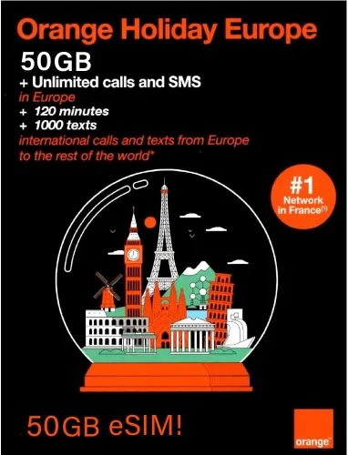 Miniatura 7 de Europe eSIM 30 Days 20GB + Unlimited Local Calls + 30 Min Call Home eSIM Available in 24 Hours 48 Countries 5G Data + Hotspot