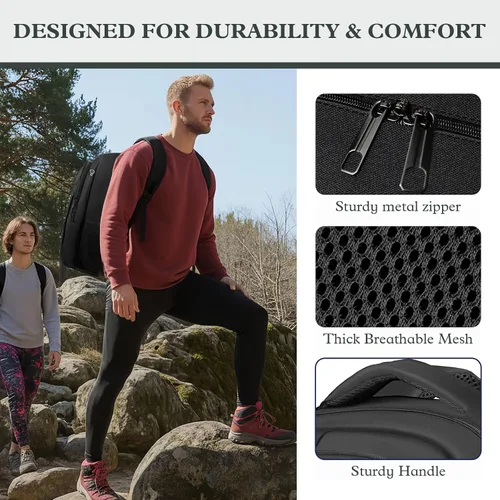 Miniatura 4 de Mochila de viaje para laptop de 17 pulgadas, resistente mochila de viaje profesional para hombres y mujeres, mochila de viaje para computadora Negro