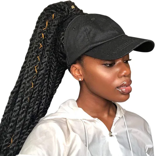 Miniatura 4 de CurlCap Gorra sin parte trasera para cabello natural, gorra de béisbol forrada de satén para mujer