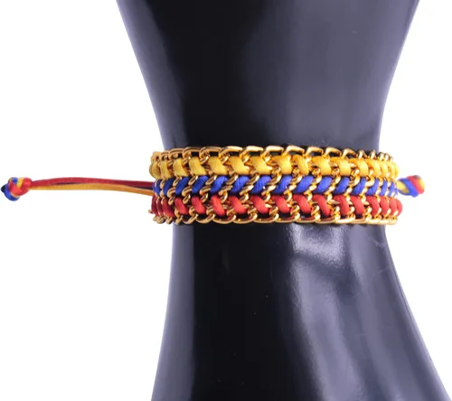 Miniatura 3 de TravelDanceSave Variedad de pulseras colombianas hechas a mano (hilo italiano ancho), Metal, No es una piedra preciosa