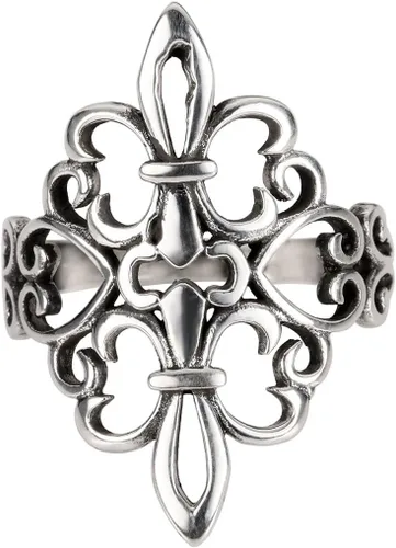 Miniatura 3 de Anillo de plata de ley 925 noble flor de lis (tallas 4-15)