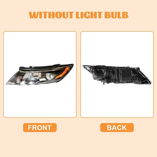 Miniatura 8 de Para faros halógenos de lado del conductor izquierdo 2014 2015 Kia Optima EX LX Proyector Carcasa negra sin DRL (Solo para modelo de EE. UU.)