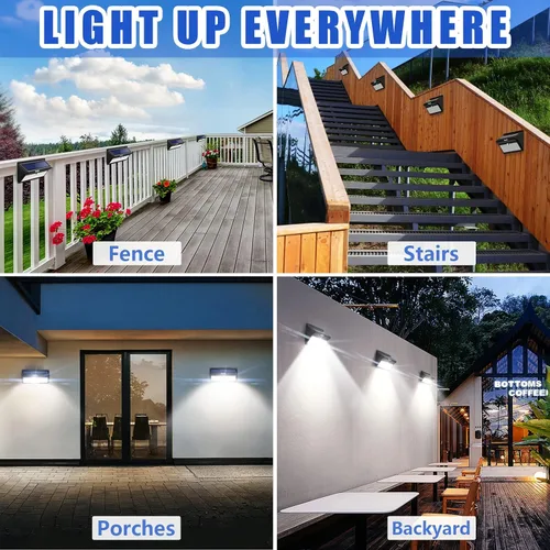 Miniatura 2 de Luces solares para exteriores, impermeables, 100 luces LED con sensor de movimiento solar con gran angular súper brillantes luces de pared