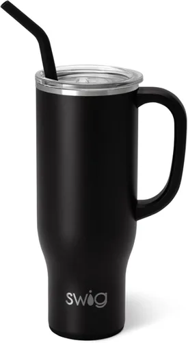 Miniatura 13 de Swig Life Mega Taza de 30 oz, Vaso de 30 oz con Asa y Pajita, Compatible con Portavasos, Apto para Lavavajillas, Vaso Aislado Extra Grande, Botella