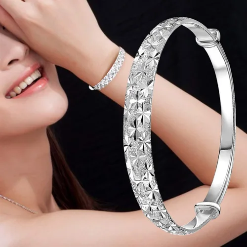Miniatura 2 de Pulsera para mujer diseño de estrella tallada de moda para boda compromiso regalo