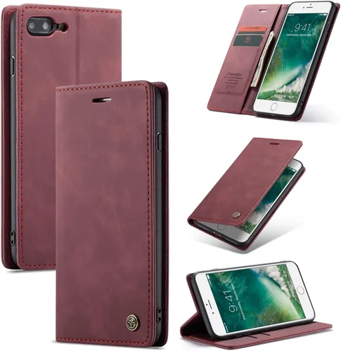 Miniatura 13 de SINIANL Funda para iPhone 7/8, Funda de cuero tipo billetera con tarjetero Cierre magnético Kickstand a prueba de golpes Fundas protectoras