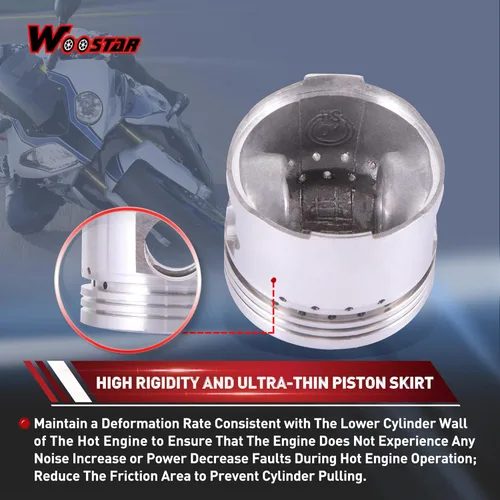 Miniatura 6 de WOOSTAR Kit de anillo de pistón de 1.535 in de repuesto para 49cc 50cc GY6 139QMB Taotao Baja Jonway ATV Scooter ciclomotor Dirt Pit Bike Go Kart