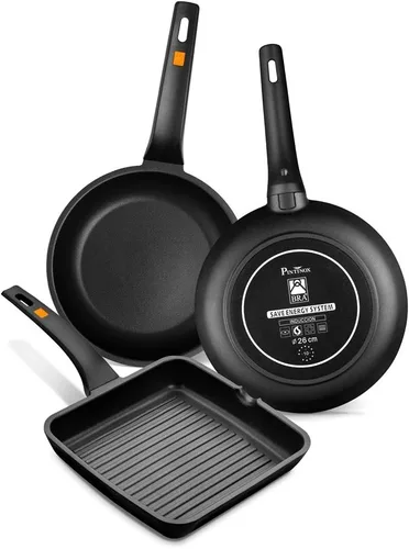 Miniatura 3 de Bra isogona Efficient - Sartén para parrilla (aluminio fundido, 8.7 x 8.7 x 11.8 in), color negro