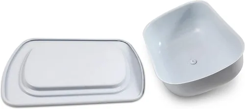 Miniatura 9 de Recipientes y recipientes de almacenamiento de metal para organización, función y decoración del hogar y la cocina (plato de mantequilla blanca)
