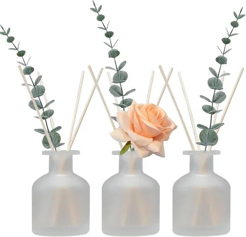 Miniatura 13 de HOSSIAN - Botellas de vidrio difusoras negras, botella difusora de varillas vacía con palos, accesorios de fragancia, uso para juegos de difusor