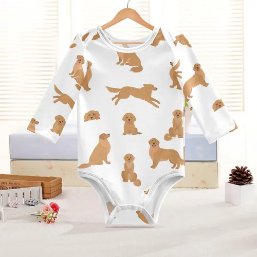 Miniatura 6 de vvfelixl Body de bebé negro Pug blanco manga larga algodón ropa de bebé para niños niñas 0-24 meses