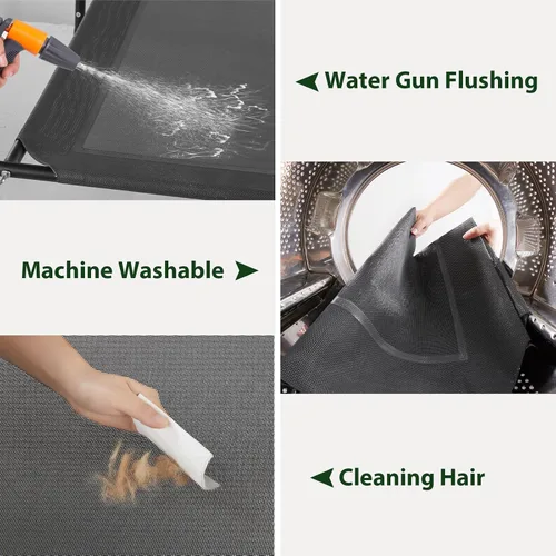 Miniatura 6 de Cama elevada refrescante para perros grandes – Cuna elevada impermeable con reposacabezas inclinado, malla Teslin transpirable, cama duradera