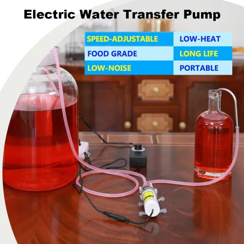 Miniatura 4 de Bomba eléctrica autocebante de sifón de grado alimenticio para embotellado de vino casero, cerveza y kombucha, kit de bomba de transferencia de agua